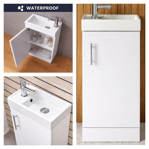 White bathroom vanity - vanity, &