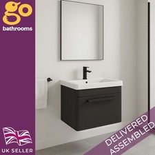 Black 500 Vanity Unit Wall